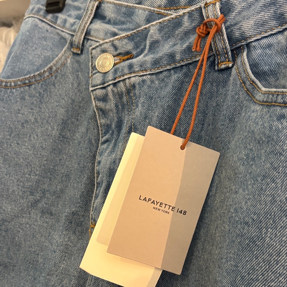 Lafayette 148 New York Blue Denim Maxi Skirt - Picture 3 of 9